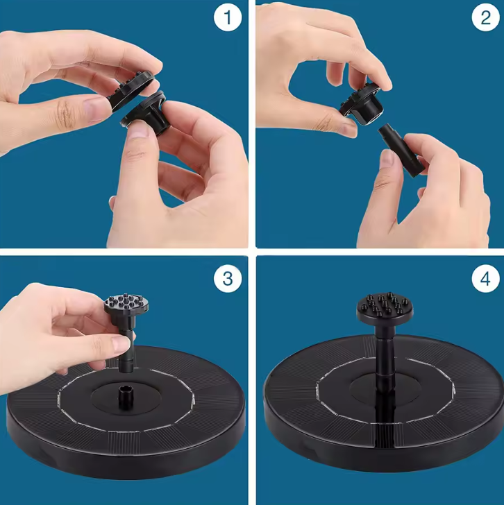 Solar Fountain with Rechargeable Battery