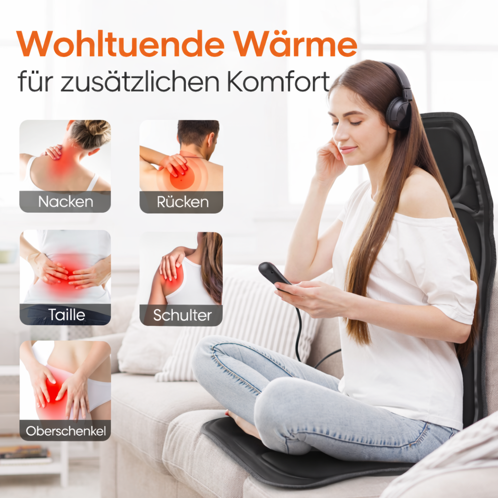 Heated Massage Seat Cushion with Remote Control