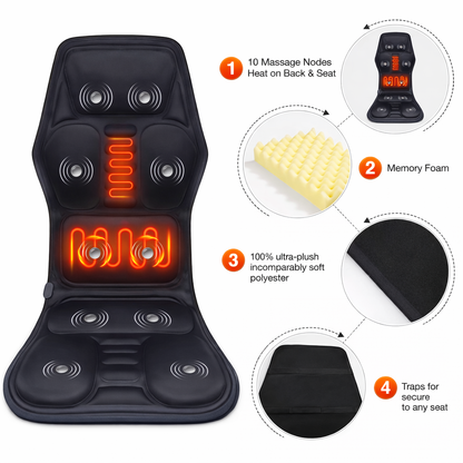 Heated Massage Seat Cushion with Remote Control