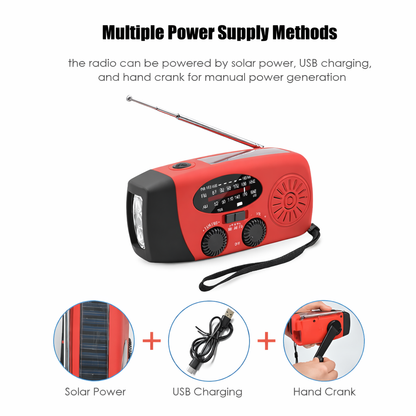 Emergency Radio with Hand Crank, Battery & LED Torch