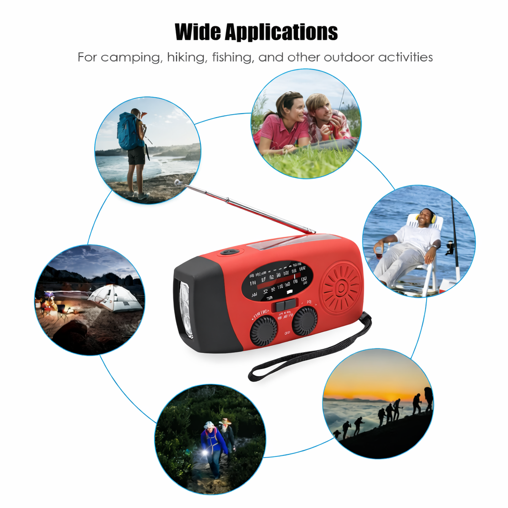 Emergency Radio with Hand Crank, Battery & LED Torch