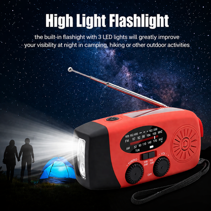 Emergency Radio with Hand Crank, Battery & LED Torch