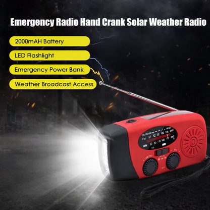 Emergency Radio with Hand Crank, Battery & LED Torch