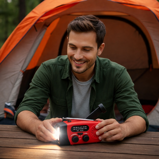 Emergency Radio with Hand Crank, Battery & LED Torch
