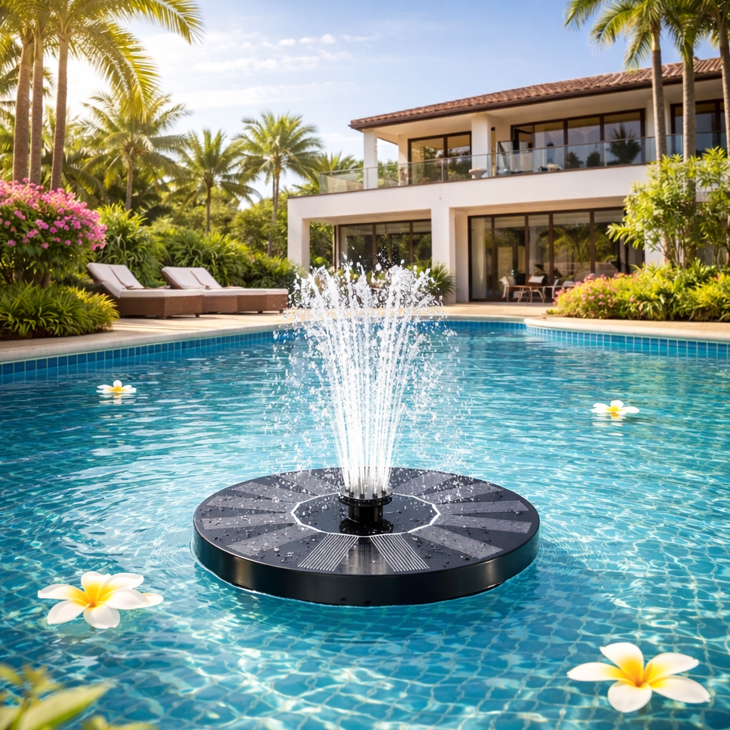 Solar Fountain with Rechargeable Battery